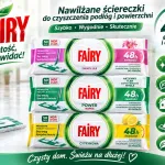 Fairy Nawilżane Chusteczki do Mopów z Zapachem Lilii, Białe Mydło i Cytryna