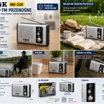 Radio FM przenośne CMiK MK-229 srebrno-czarne kompaktowe