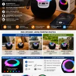 Głośnik Bluetooth M20 czarny z podświetleniem LED RGB 5W
