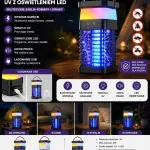 Lampa owadobójcza UV LED z kolorowym oświetleniem USB czarna