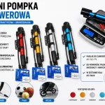 Mini pompka rowerowa aluminiowa z uchwytem do ramy niebieska