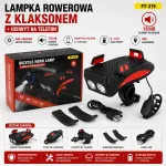 Lampa Rowerowa LED z Klaksonem i Uchwytem na Telefon USB