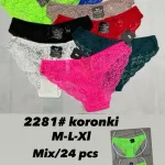 Koronkowe stringi mix 7 kolorów M-L-XL 24 szt