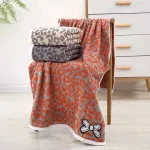 Ręcznik z Mikrofibry Leopard Szary 70x140cm