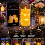 Świeca LED w szkle 75x150mm z realistycznym płomieniem