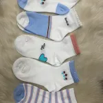 Skarpety dziecięce bawełniane mix wzorów niebieskie 5 par