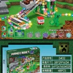 Zestaw klocków Minecraft z oświetleniem LED 319 elementów