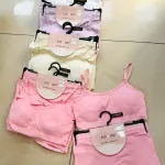 Komplet dziecięcy Rosa Juno top i szorty prążkowane pastelowe