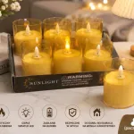 Świeczki LED żółte z efektem płomienia, zestaw 6 sztuk
