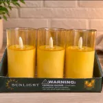Świeczki LED Sunlight żółte w szklanym pojemniku 6 sztuk