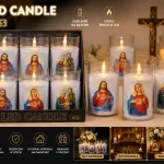 Świece LED Religijne Mix Wzorów Ciepłe Białe Światło 6 szt.
