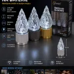 Świeca LED na baterie 18 cm zimne białe światło efekt migania