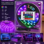 Taśma LED RGB 5050 5 m USB z pilotem wielokolorowa