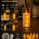 Świeca LED w szkle z efektem płomienia 12,5 cm ciepłe światło