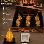 Lampka LED Płomień dekoracyjna na baterie 3xAA ciepłe światło