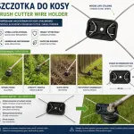 Szczotka Druciana do Kosy Spalinowej 4 Linki Stalowe Czarna
