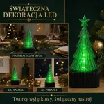 Choinka Dekoracyjna LED Zielona 15 cm na Baterie