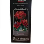 Klocki muzyczne Flowers Rosa chinensis z czerwonymi kwiatami