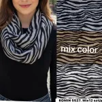 Komin damski w paski zebra mix kolorów 5527