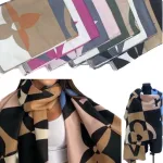 Szalik damski w kwiatowy wzór mix kolorów 5589 viscose cotton