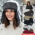 Czapka Uszatka Ocieplana z Futrem Sztucznym Mix Kolorów