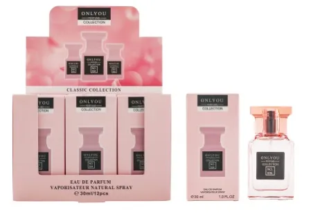 Butelka perfum Only You Classic Collection 30ml z różowym korkiem i opakowanie zbiorcze 12 sztuk