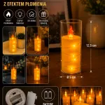 Świeca LED w Szkle z Efektem Płomienia 12,5 cm ciepłe światło