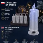 Świeca dekoracyjna LED na baterie 6,5x18 cm światło ciągłe