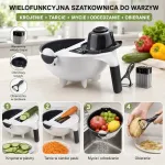 Wielofunkcyjna szatkownica do warzyw z obrotowym koszykiem i obieraczką