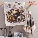 Ścierka z mikrofibry Coffee 40x60 cm z nadrukiem kawy i wypieków
