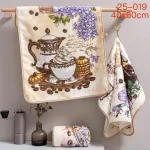 Ścierka z mikrofibry Coffee 40x60 cm z motywem kawy i kwiatów
