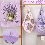 Ścierki z mikrofibry Lawenda 40x60 cm fioletowe z nadrukiem