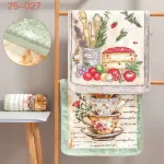 Ścierki kuchenne z mikrofibry z motywem kawy i jedzenia 40x60 cm
