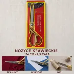 Nożyce krawieckie stal nierdzewna 24 cm złote uchwyty