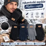 Rękawiczki męskie miękkie i ciepłe na zimę 12 sztuk