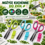 Nożyce kuchenne do ziół 5 ostrzy z czyścikiem, mix kolorów