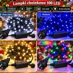 Lampki choinkowe 100 LED flash 8,5 m 4 kolory do wnętrz i na zewnątrz