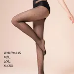 Rajstopy damskie czarne w drobne kropki M-2XL
