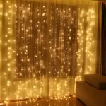 Lampa kurtyna 3m x 3m ciepłe światło LED do dekoracji