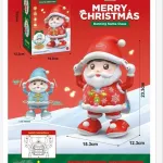 Zabawka świąteczna tańczący Mikołaj 23 cm z efektem świetlnym
