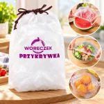 Przezroczysty woreczek przykrywka do żywności z sznurkiem 100 szt