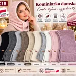 Kominiarka damska ciepła miękka dzianina różowy wrzosowy