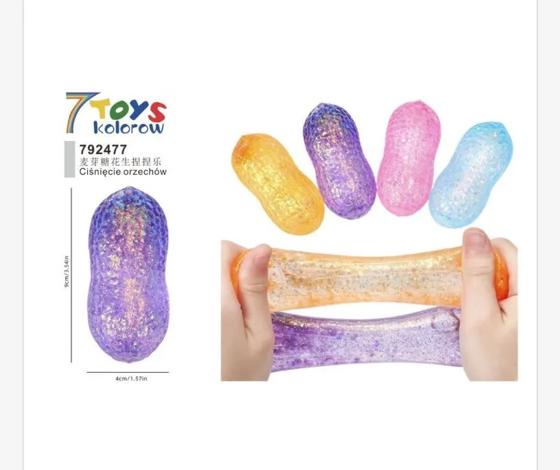 Kolorowe przezroczyste orzechy antystresowe 7 Toys w kolorach fioletowym, pomarańczowym, różowym i niebieskim