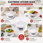 Waga kuchenna elektroniczna z misą do 7 kg biała