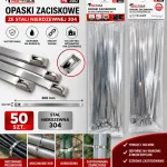 Opaski zaciskowe stal nierdzewna 304 300x4,6 mm 50 szt