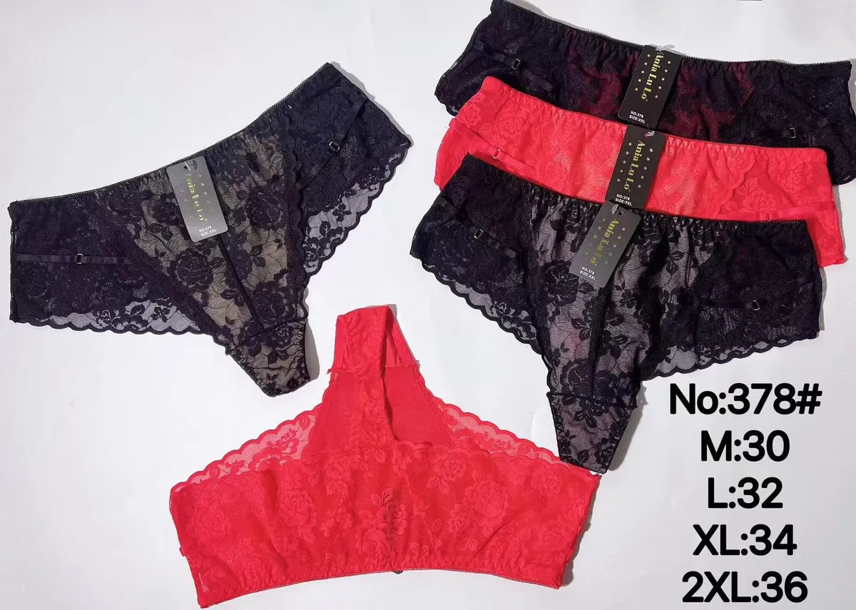Koronkowe figi damskie w kolorach czarnym, czerwonym i granatowym, różne rozmiary M-2XL