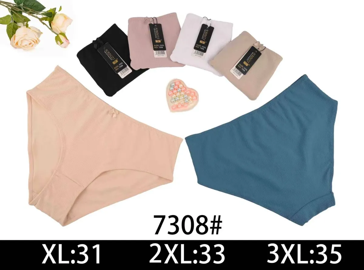 Zestaw damskich majtek w kolorach czarnym, pudrowym różu, białym, beżowym i granatowym, rozmiary XL-3XL