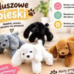 Pluszowe pieski mix kolorów miękkie i przyjazne dla dzieci