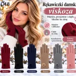 Rękawiczki damskie z wiskozy ciepłe i miękkie na zimę