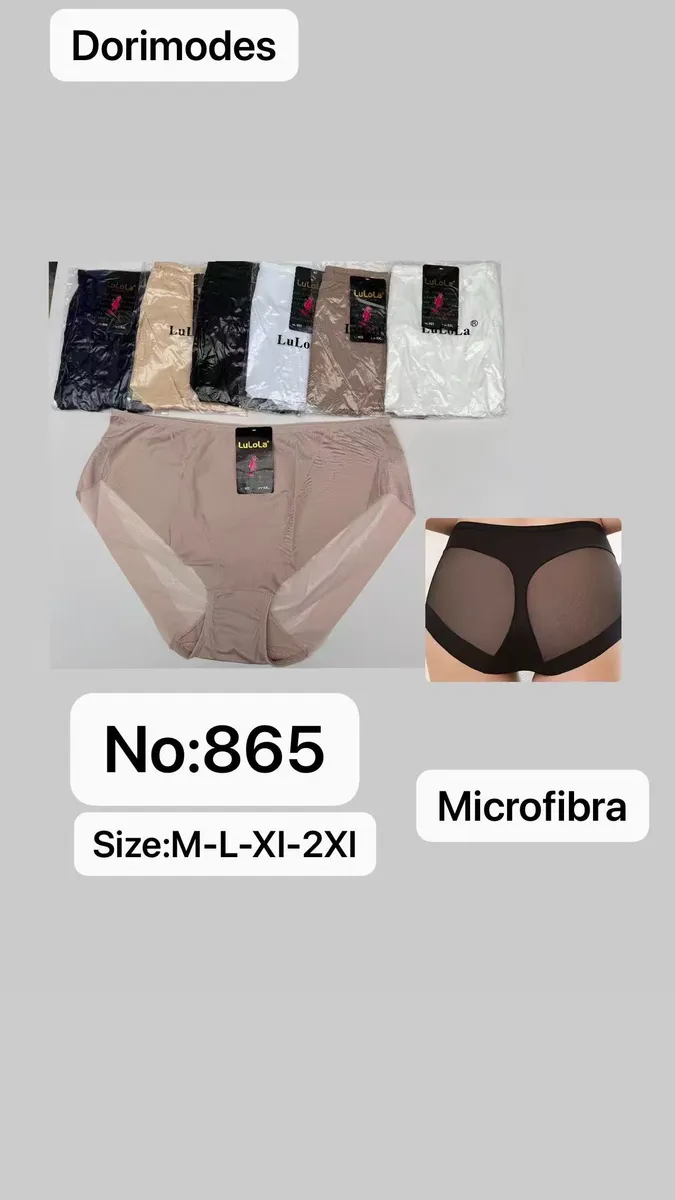 Zestaw majtek damskich LuLoLa w różnych kolorach i rozmiarach, widok przodu i tyłu produktu